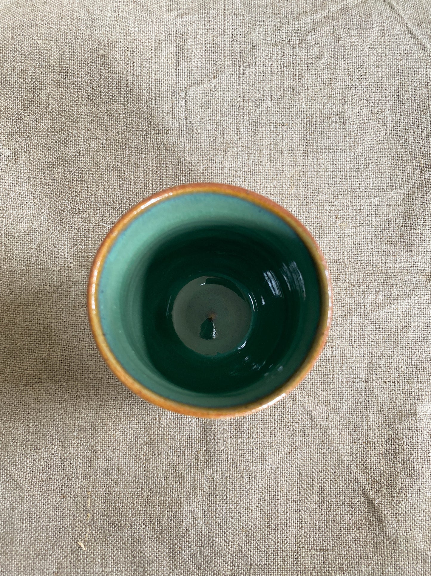 Tasse à café en grès - bleu vert